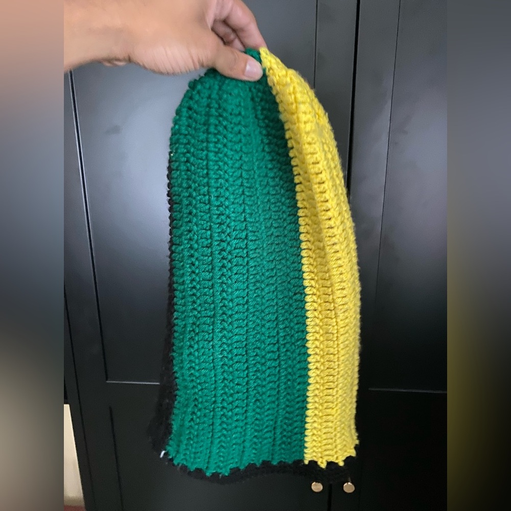 Green Yellow Red Knitted Bonnet